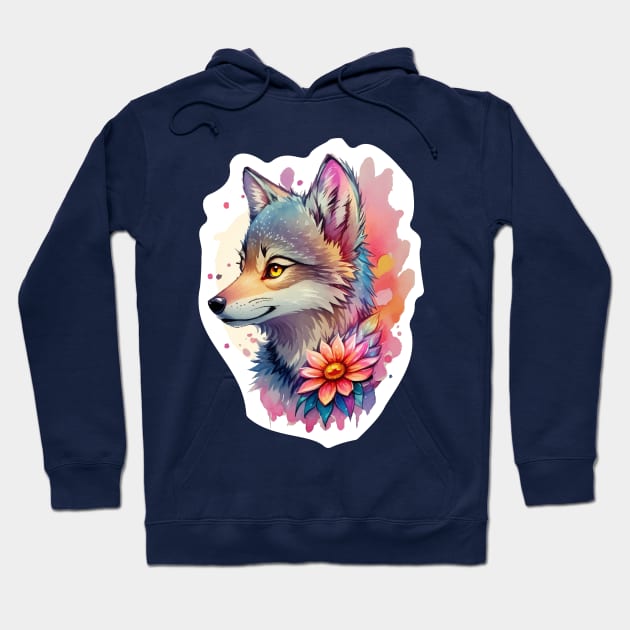 Beautiful Colorful Wolf Hoodie by Imagination Gallery